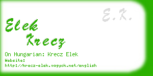 elek krecz business card